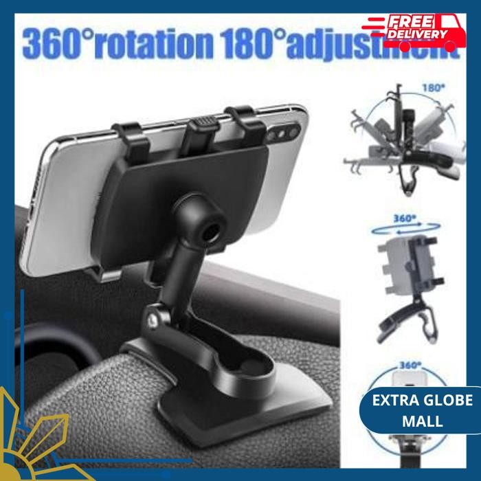 HP CAR PHONE HOLDER 3IN1 DASHBOARD CLIP 180 DEGREE MIRROR YB20-3 คุณภาพสูง !!