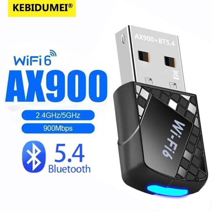 จัดส่งฟรี - AX900 WiFi 6 USB Bluetooth 5.4 Adapter 900Mbps การ์ดเครือข่ายไร้สาย Dual Band 2.4G 5GHz 