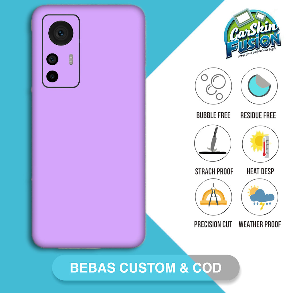 Garskin Skin Xiaomi 12T รหัสสีจริง - T8C Custom | เคสรอยขีดข่วนป้องกันฟันกัส