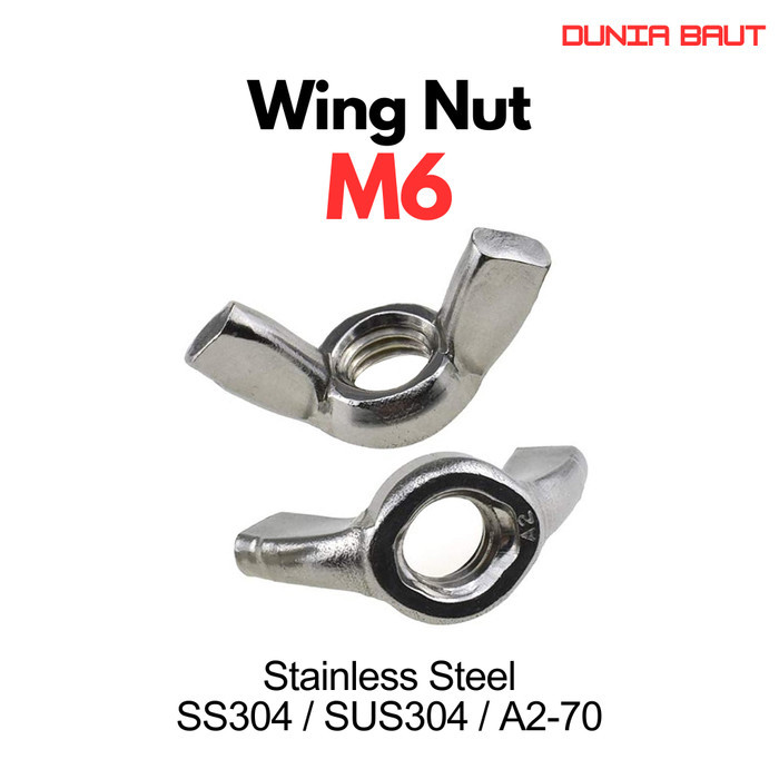 M6 Butterfly Nut / M6 Ear Nut / M6 Wing Nut Stainless SS304