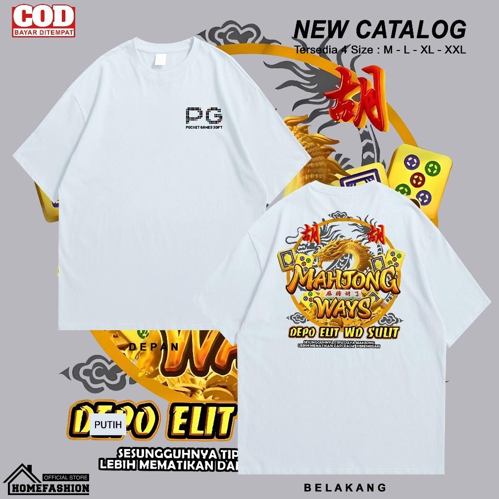 Pocket Soft Game เสื้อยืด "Mahjong Ways V2" Dragon Pg Soft Depo Elite Wd ความยากออนไลน์เกมเสื้อ Slot