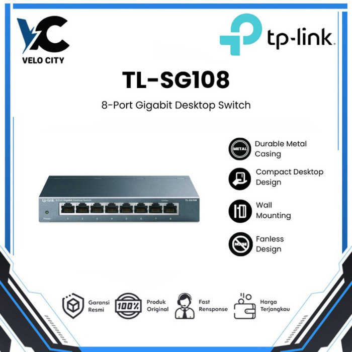 TP Link SG108 8-Port 10/100/1000Mbps Desktop Switch TP-Link TPLink TL-SG108 Official Warranty