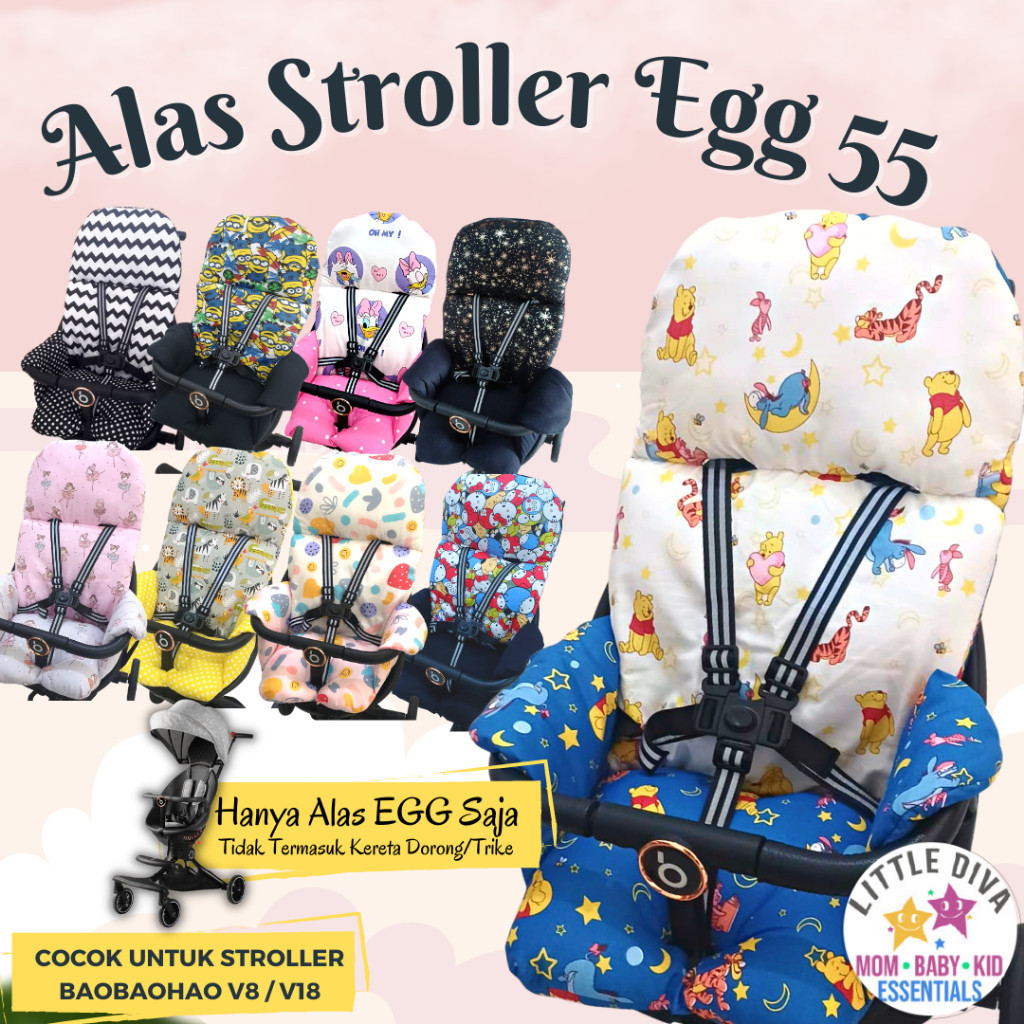แผ่นรองรถเข็นเด็ก EGG 55 แผ่นรองรถเข็นเด็กพร้อมสายรัดที่นั่ง Akachan พอดีกับ baobaohao v5 v8 v18 bao