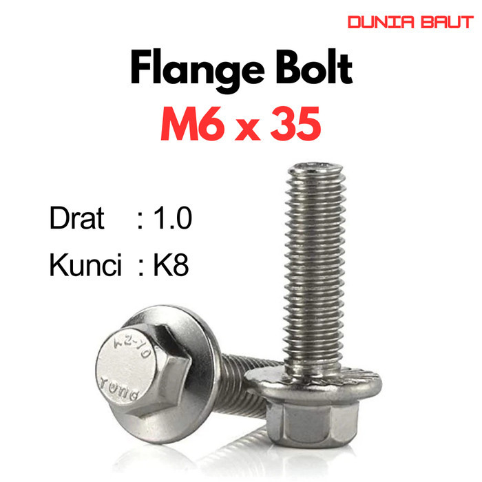 สลักหน้าแปลน M6X35 / ฝาครอบโบลท์ 6X35 / M6 X 35 / 6 X 35 Stainless SS304 / SUS304 / A2-70