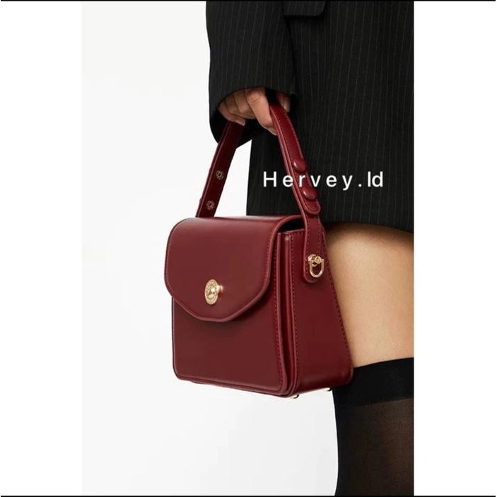 Hervey Jardin Vintage Bag - หนังมังสวิรัติ Premium Korean Womens Bag Collection