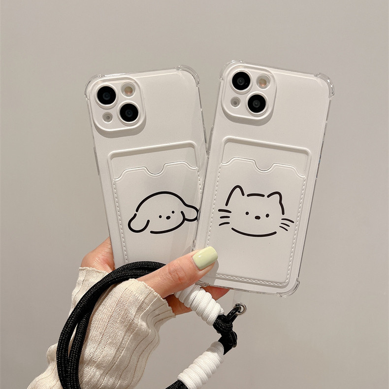 ล่าสุด Lanyard Cat Card Holder Case Hp Oppo A3 A3X C71 C75 C65 Reno 11F 5G C63 C53 C51 C51S A60 C61 