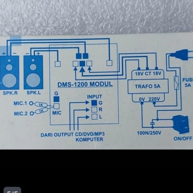 MESIN Pcb ชุดลําโพงแอคทีฟสเตอริโอ dms 1200 platinum dms1200 tip 3055