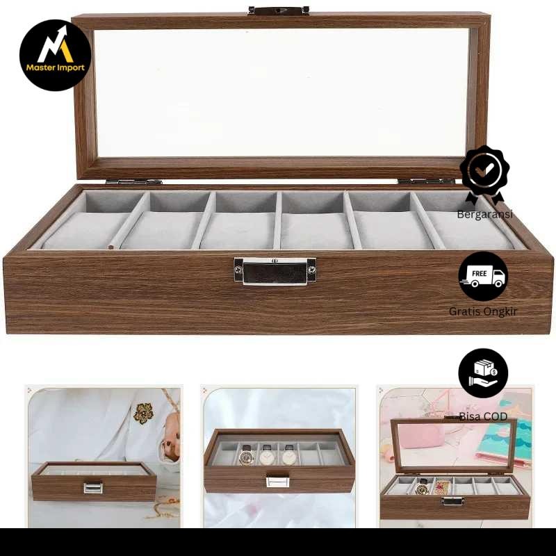 LuWei Watch Storage Organizer กล่องนาฬิกา 6 ตาราง - SKW147