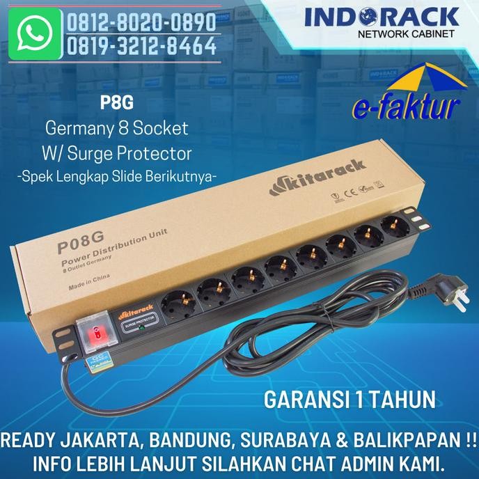 PDU P08G 8 OUTLET GERMANY 16A SERVER RACK