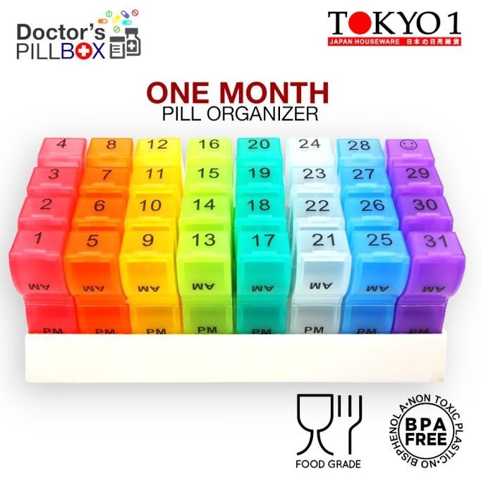 Tokyo 1 One Month Pill Organizer 31-Day Medicine Box 083919 ไม่ใช่ ไม่ใช่ ไม่ใช่ ไม่ใช่ ไม่ใช่ ไม่ใช