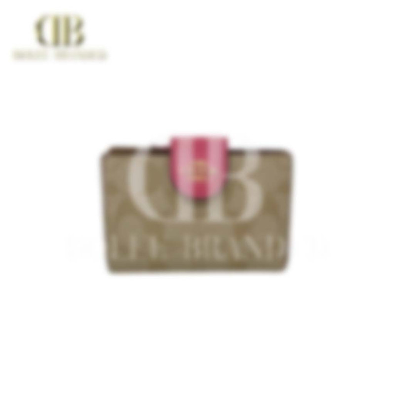 Medium Corner Zip Wallet In Signature Canvas - Cream1 (C0082)