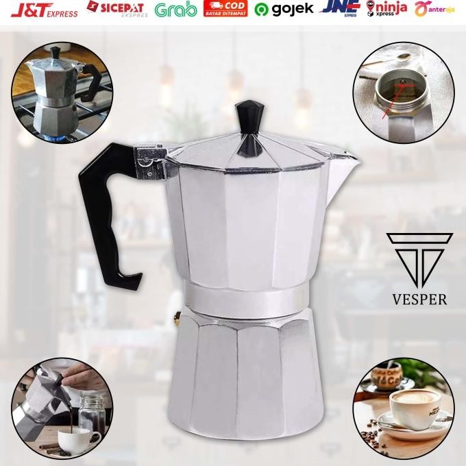 Moka pot อลูมิเนียม 6 ถ้วย / mokapot 6 ถ้วย / moka pot 6cup / หม้อเอสเปรสโซ CDS