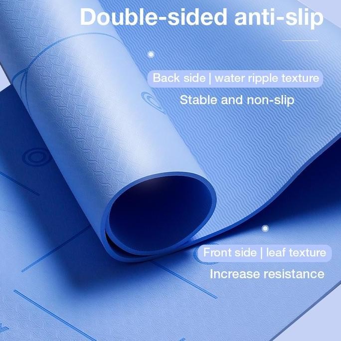 Agnite Yoga Mat / Yoga Matt Tpe ความหนา 6 มม. เส้นตําแหน่งร่างกาย Er205