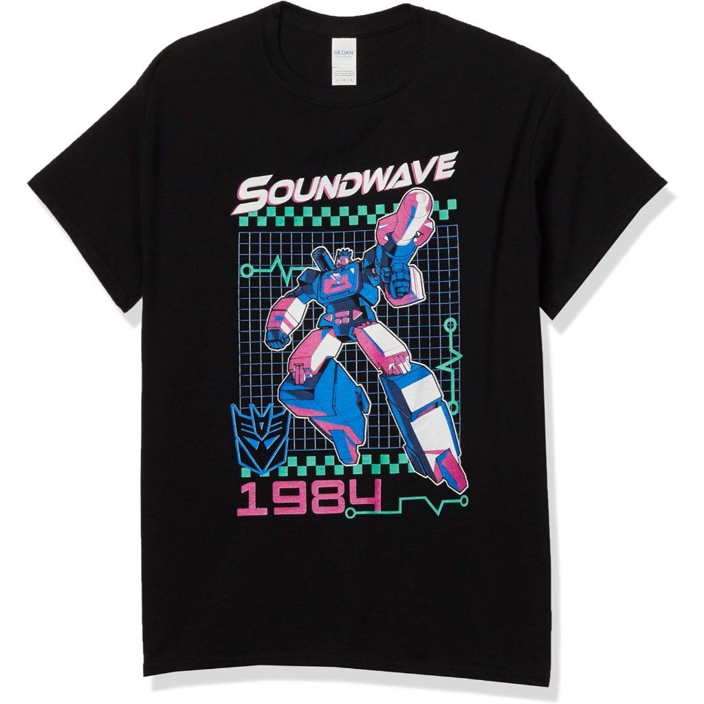เสื้อยืดพื้นฐาน Sound Wave Retro สําหรับผู้ชาย