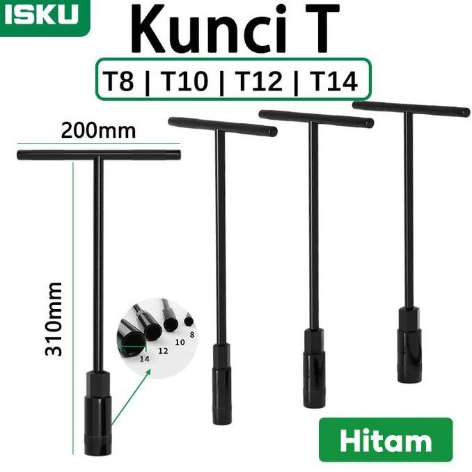 QUALITY ISK SOCKET T KUNCI SOCK T KUNCI 8 10 12 14 MM /T-TYPE SOCKTE 8-14 MM KONCI SOCKET WRENCH ORI