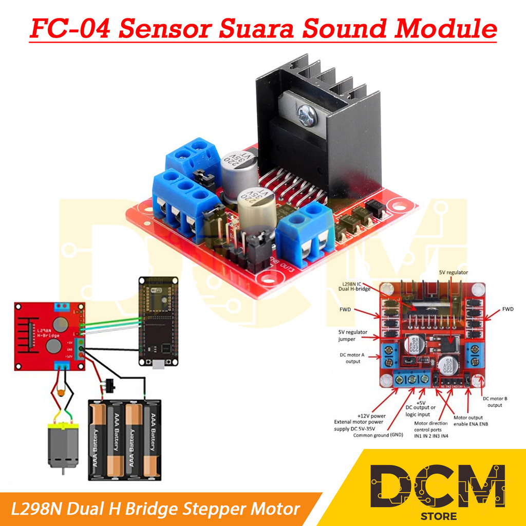 L298N Dual H Bridge LN298 DC Stepper Motor Drive Controller Arduino