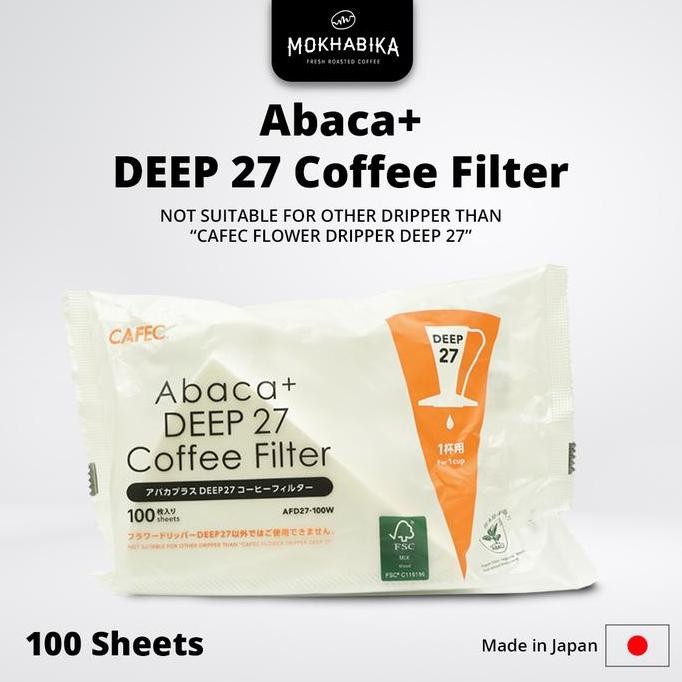 CAFEC Abaca Deep 27 Flower Dripper กระดาษกรองกาแฟ 100P
