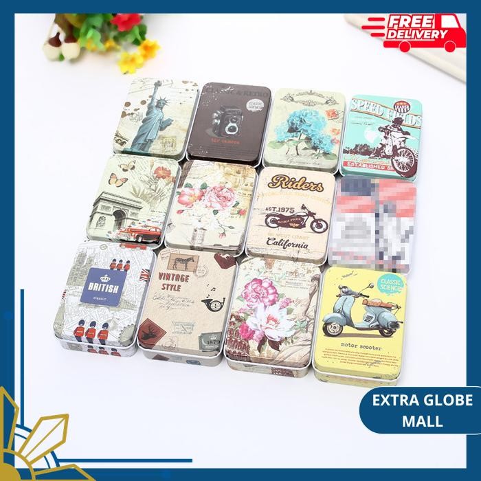 IRON TIN BOX สําหรับเครื่องประดับ, อุปกรณ์เสริม, GADGETS, VINTAGE TIN CAN BOX สินค้าที่ดีที่สุด!!