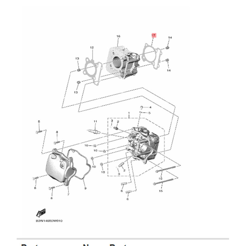 Rare Freego Fazzio Ygp B5D-E1351-00 ปะเก็นบล็อกลูกสูบล่าง