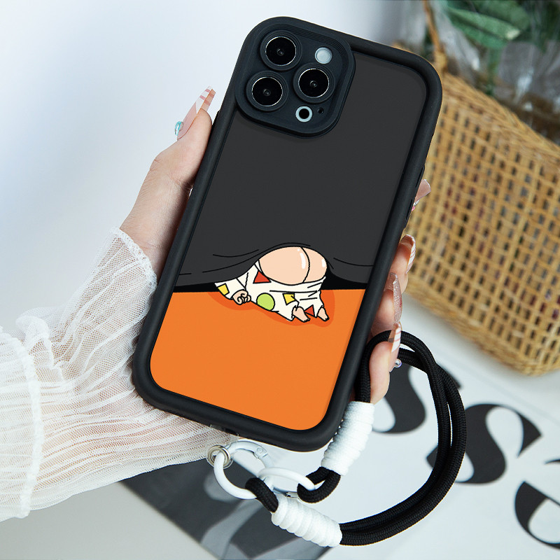 คู่น่ารักเชือกเส้นเล็ก Shinchan Soft Cass Hp Infinix Hot 50i Hot 50 4G Hot 50 5G Hot 50 Pro ITEL P65