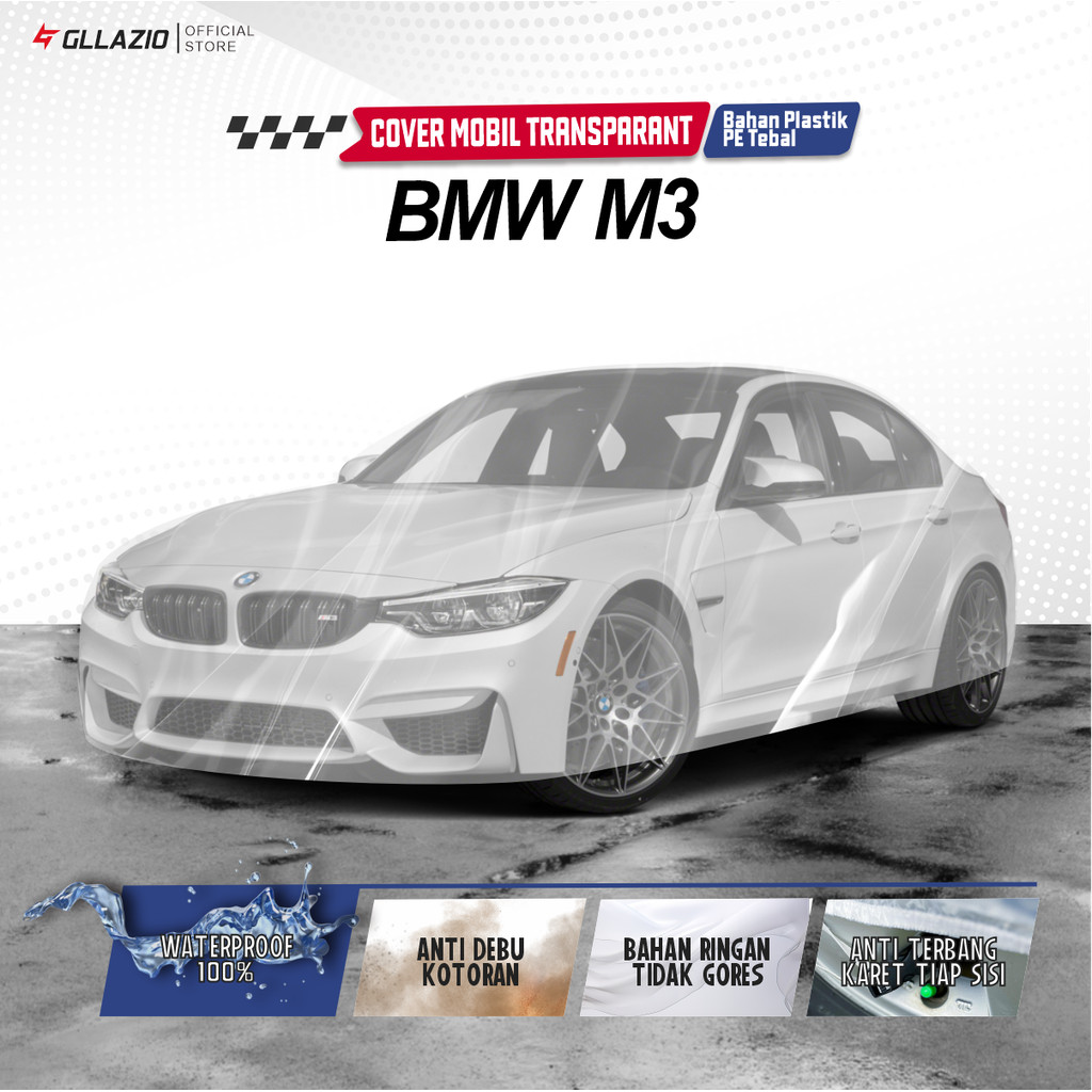 ฝาครอบตัวรถโปร่งใส BMW M3 / ผ้าคลุมรถเก๋งพลาสติก BMW M3 / BMW M3 F80 G80 ผ้าห่มกันน้ําฟรีกระเป๋า