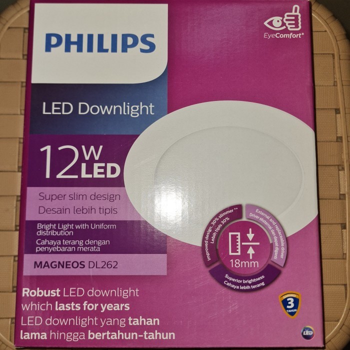 Philips Magneos Dl262 Led Slim 6500K Coll Daylight 960Lumen Philips 12W ดาวน์ไลท์