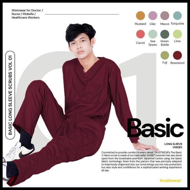Trustwear - Basic DoctorS Scrub / Oka Ok Nurse/Doctor Long Sleeve Scrub Pants Set I คุณภาพดี