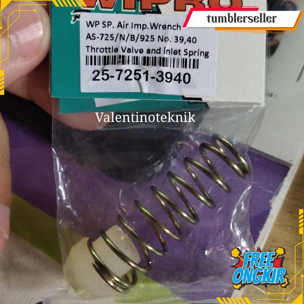 อะไหล่ประแจผลกระทบลม As-725N/As725B/As925 No. วาล์วปีกผีเสื้อ 39,40 และ Wipro สปริงเข้า