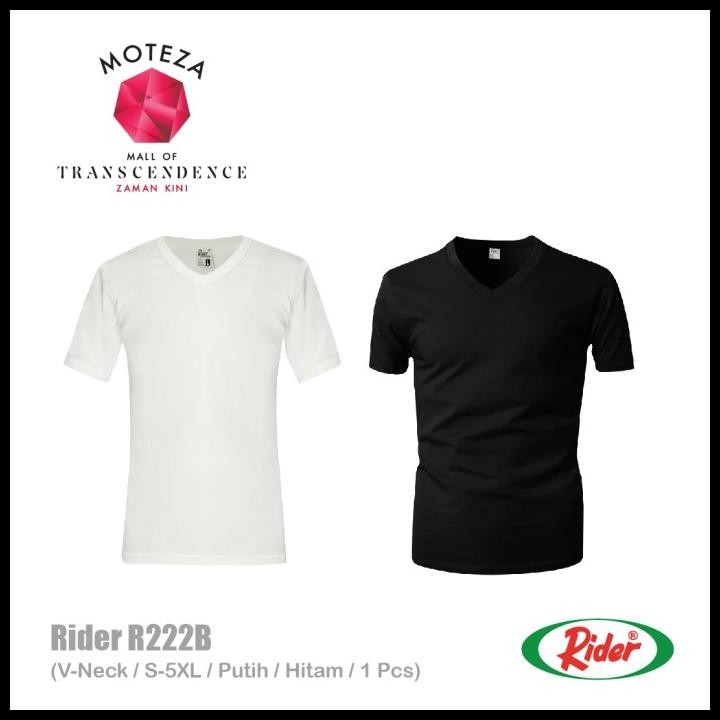 เสื้อกล้ามคอวีผู้ชาย - Rider R222B | R 222 - สีขาว | สีดําคุณภาพดี