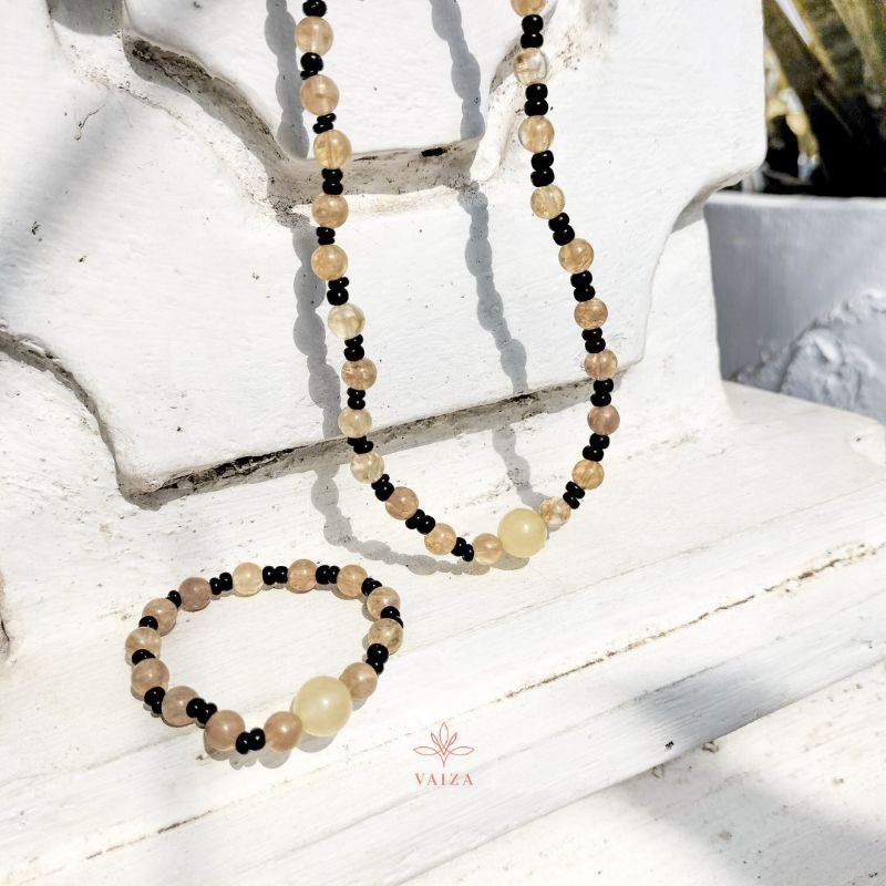 VAIZA - SAWANA สร้อยข้อมือสร้อยคอไม้จันทน์เด็กวัยหัดเดินสําหรับเด็ก