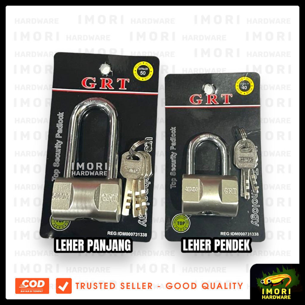 GRT กุญแจบล็อกคอยาวและสั้น 40 50 60 มม. Viro รุ่นรั้วประตู im