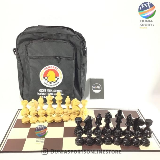 มาตรฐาน FOLDING WOODEN CHESS PERCASI SET ผลไม้ BOARD CHESS BAG