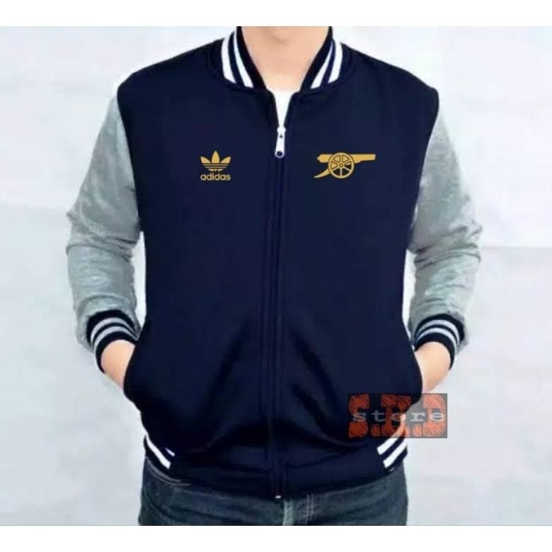 Arsenal Logo เสื้อแจ็คเก็ตปัก Full Navy Misty Jacket