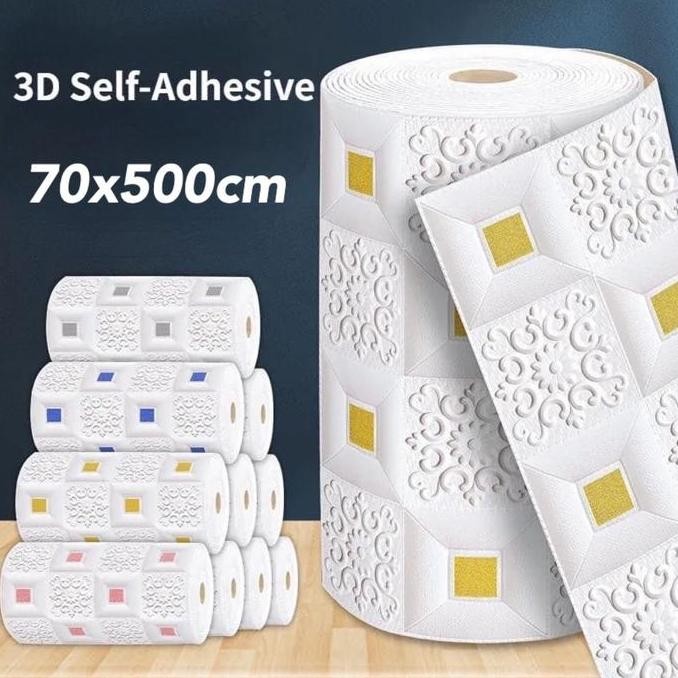 ใหม่ล่าสุด 3D ROLL BATIK FOAM WALLPAPER 5M X 70CM LENGTH