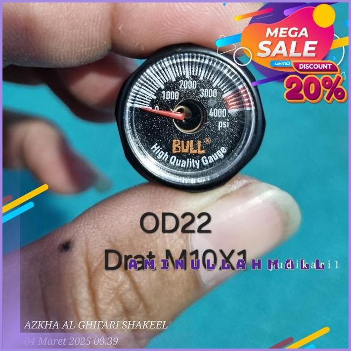 พิเศษ BULL 4000PSI OD22 MANOMETER