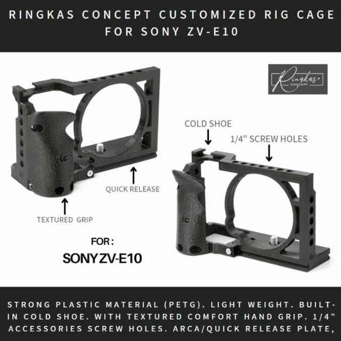 - RINGKAS CONCEPT เคสกรง Rig ที่กําหนดเองสําหรับ Sony ZV-E10 ปลอก ZV E10