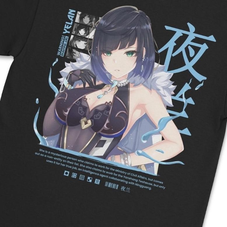 เสื้อยืดเกมตัวละคร Genshin Impact Yelan Hydro Distr