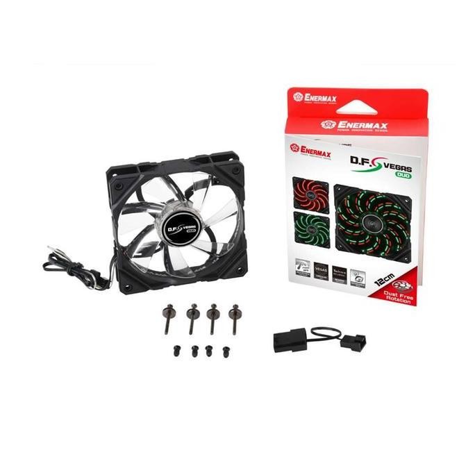ใหม่!!! Enermax UCDFVD12P DF Vegas Duo อุปกรณ์เสริมคอมพิวเตอร์ [12 ซม.] สีดํา