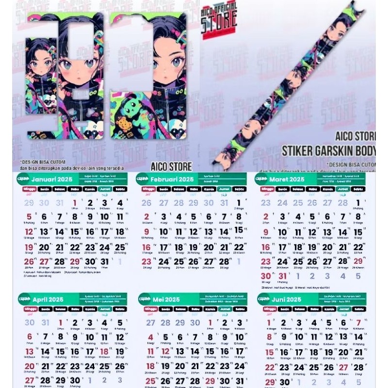 ใหม่ 2025 Calendar B80 7 Garskin Fullbody Custom Sticker