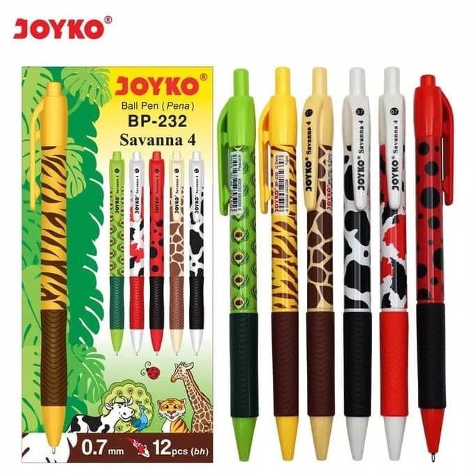 สินค้าใหม่!! Joyko BP-232 Savanna 4 0.7 มม. Ball Pen 1 กล่อง 12 ชิ้น