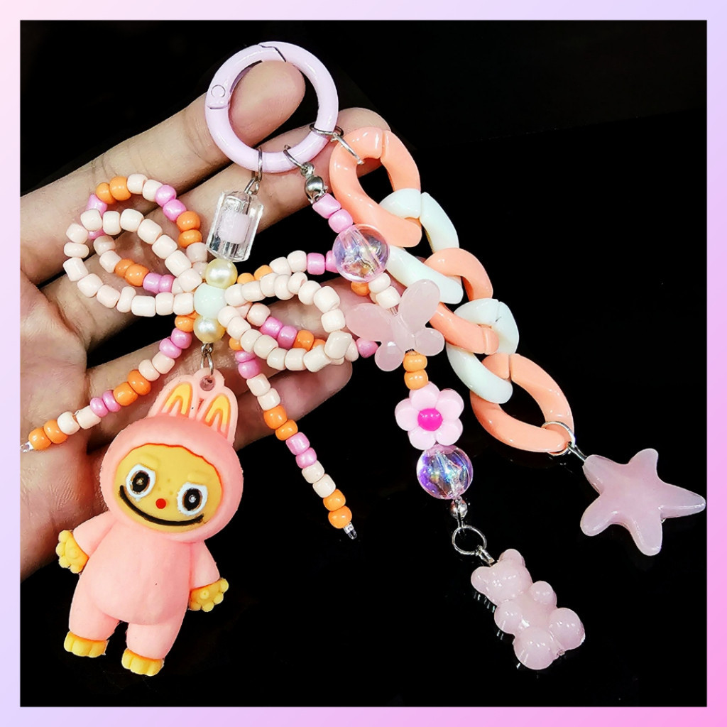 GANTUNGAN พวงกุญแจน่ารัก Aesthetic Labubu Bag Charm พวงกุญแจ - GK040