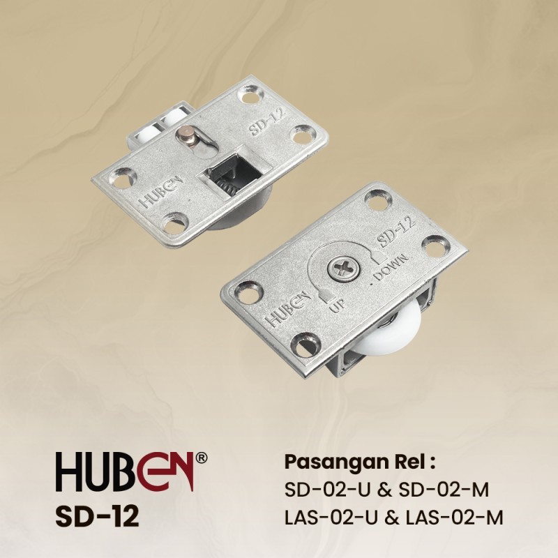 ล้อประตูบานเลื่อน Huben SD-12 สําหรับราง SD-02
