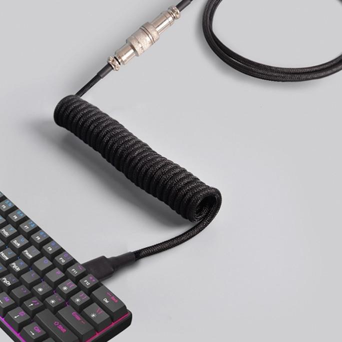 Coiled Cable Type C Aviator Keyboard Coil Mechanical Keyboard Cable คุณภาพดีที่สุด