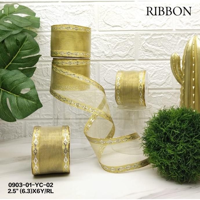ริบบิ้นลูกกลิ้งตกแต่งคริสต์มาส 0903-01(Yc-02)