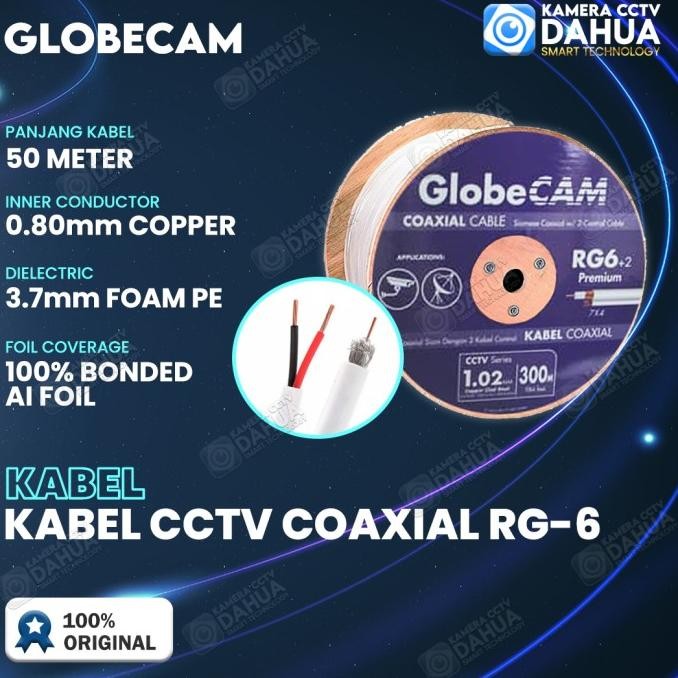 Rg6 สาย Coaxial Cctv Plus White Power 50M 50 M 50 เมตร