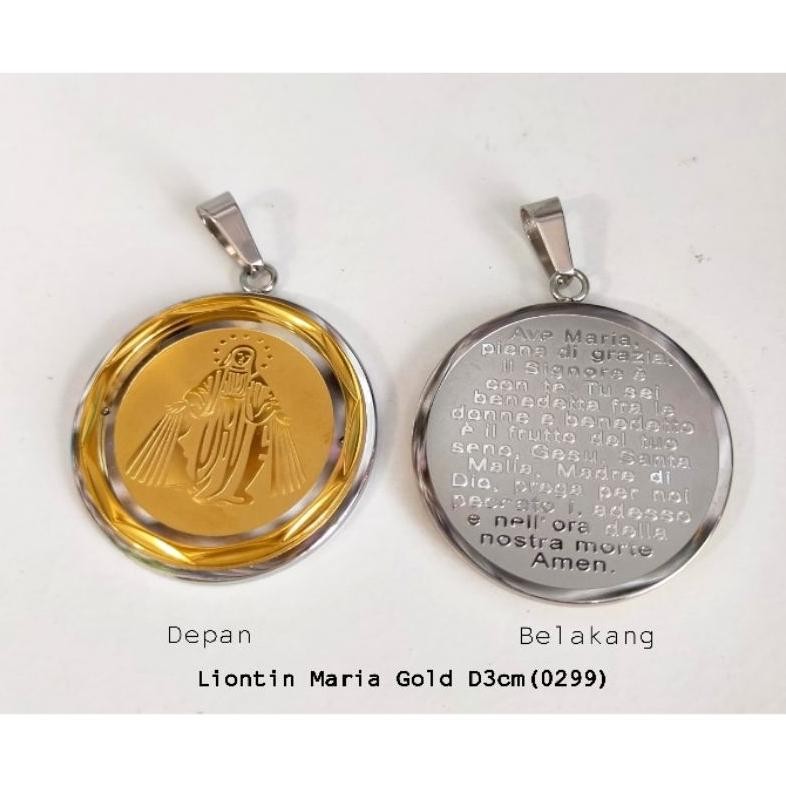 Sd83 An85 Maria Gold Pendant (0299) - จี้ Maria - เหรียญ Maria พรีเมี่ยม