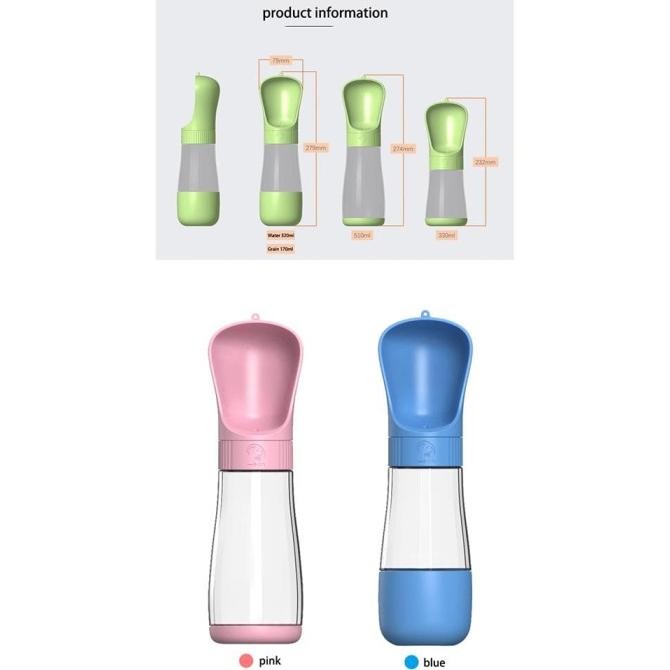อาหารสุนัขแบบพกพาและเครื่องดื่ม TRAVEL BOTTLE BOWL 320+170ML - ZQ49 โปรโมชั่นจํากัด