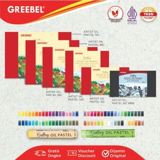 GREEBEL Crayon Krayon ARTIST Oil Pastel 12 24 36 48 72 Warna / Crayon Greebel / Professional Mewarnai Menggambar