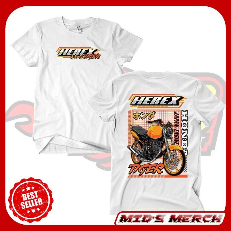 KATUN - Viral เสื้อยืดรถจักรยานยนต์สําหรับผู้ชายและผู้หญิง Tiger Herex Honda Cotton Combed 30S Premi