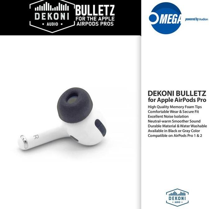 จัดส่งฟรี - DEKONI BULLETZ สําหรับ Apple AirPods Pro Memory Foam Tips/Eartips/Earpiece